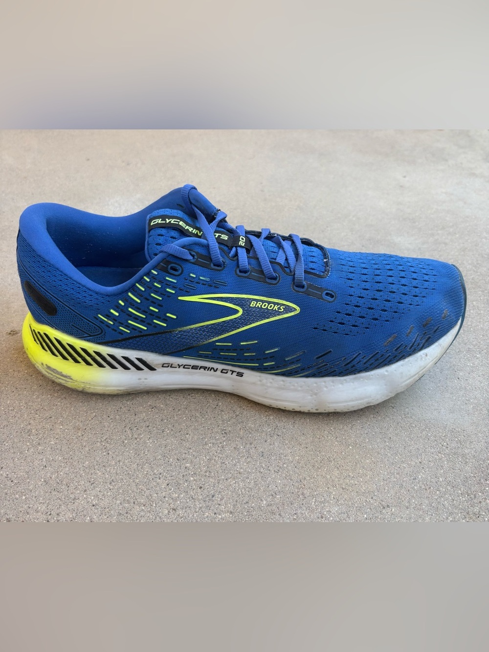 Brooks Glycerin GTS 20 Mens 14 Running Walking Shoes Sneakers Comfort Blue